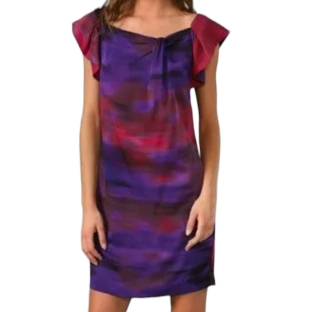 Diane Von Furstenberg Dunn Monet Fields Silk Dress Size 6